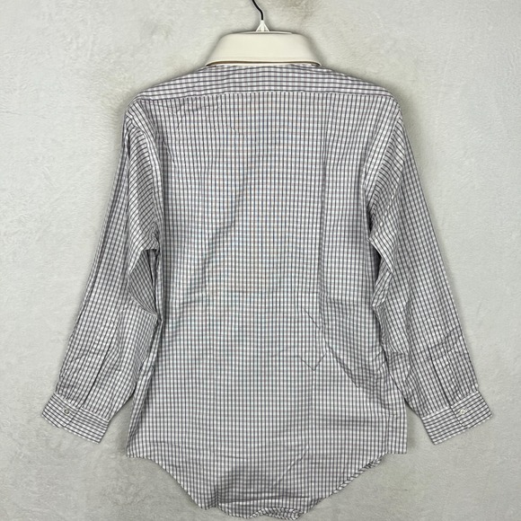 Vintage Brooks Brothers Dress Shirt Men 15.5 Button Up Check Blue Red USA VTG - Picture 5 of 10